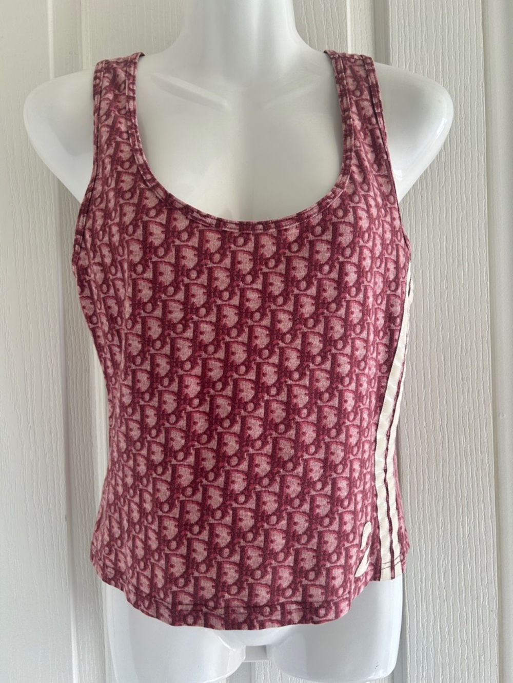 Dior Pink Monogram Scoop Neck Tank Top